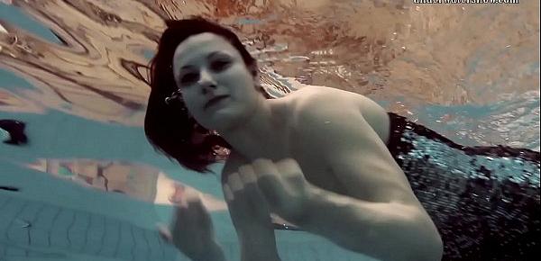  Naked Russian mermaid in the pool